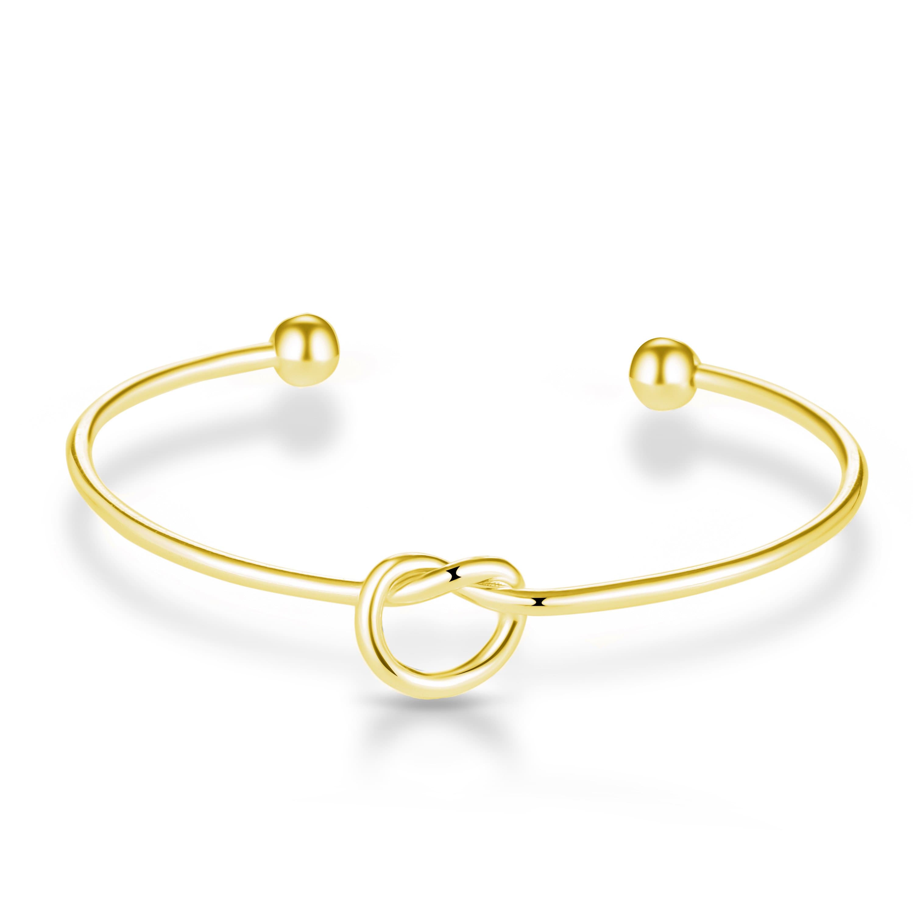 Gold Plated Love Knot Cuff Bangle by Philip Jones Jewellery
