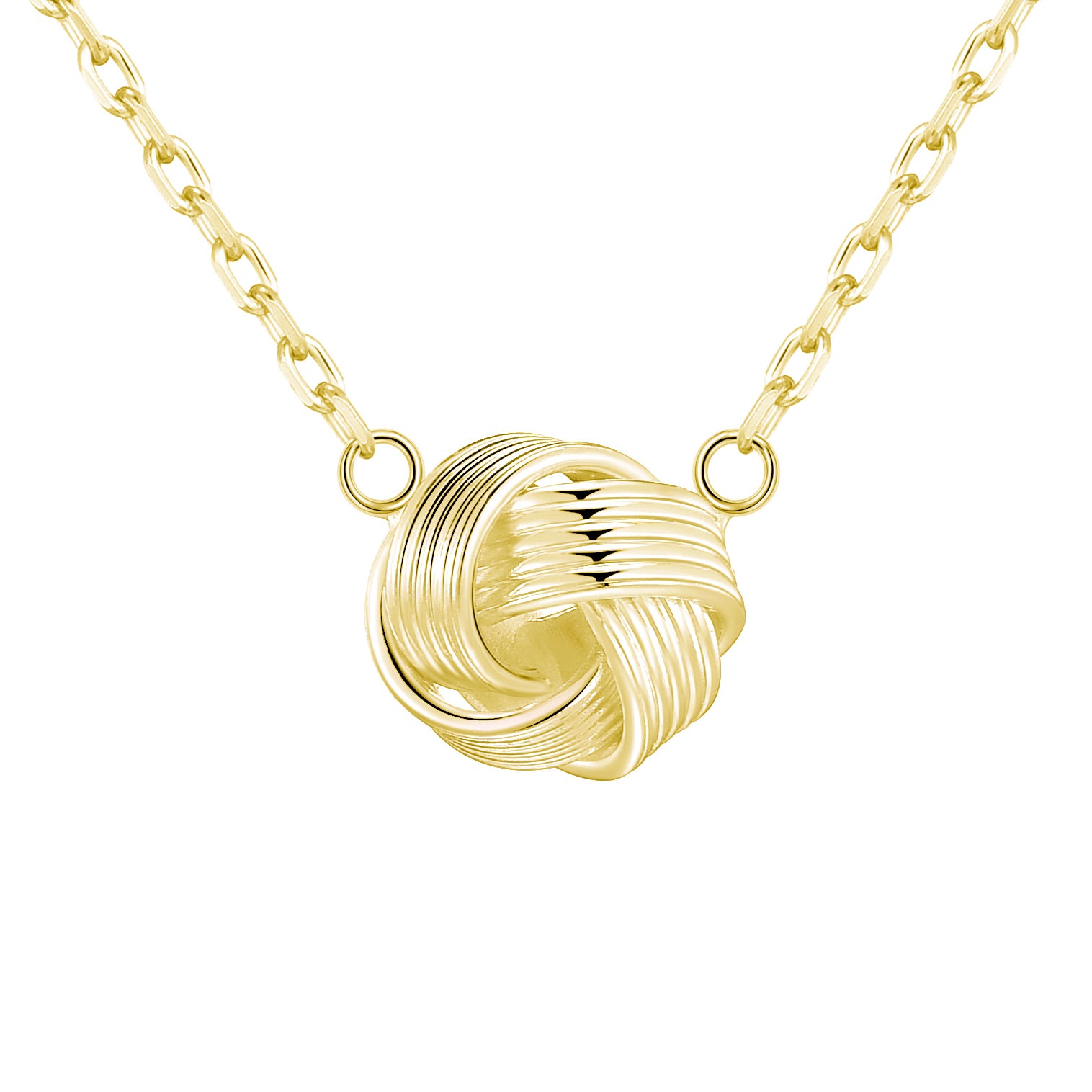 Gold Plated Love Knot Necklace by Philip Jones Jewellery