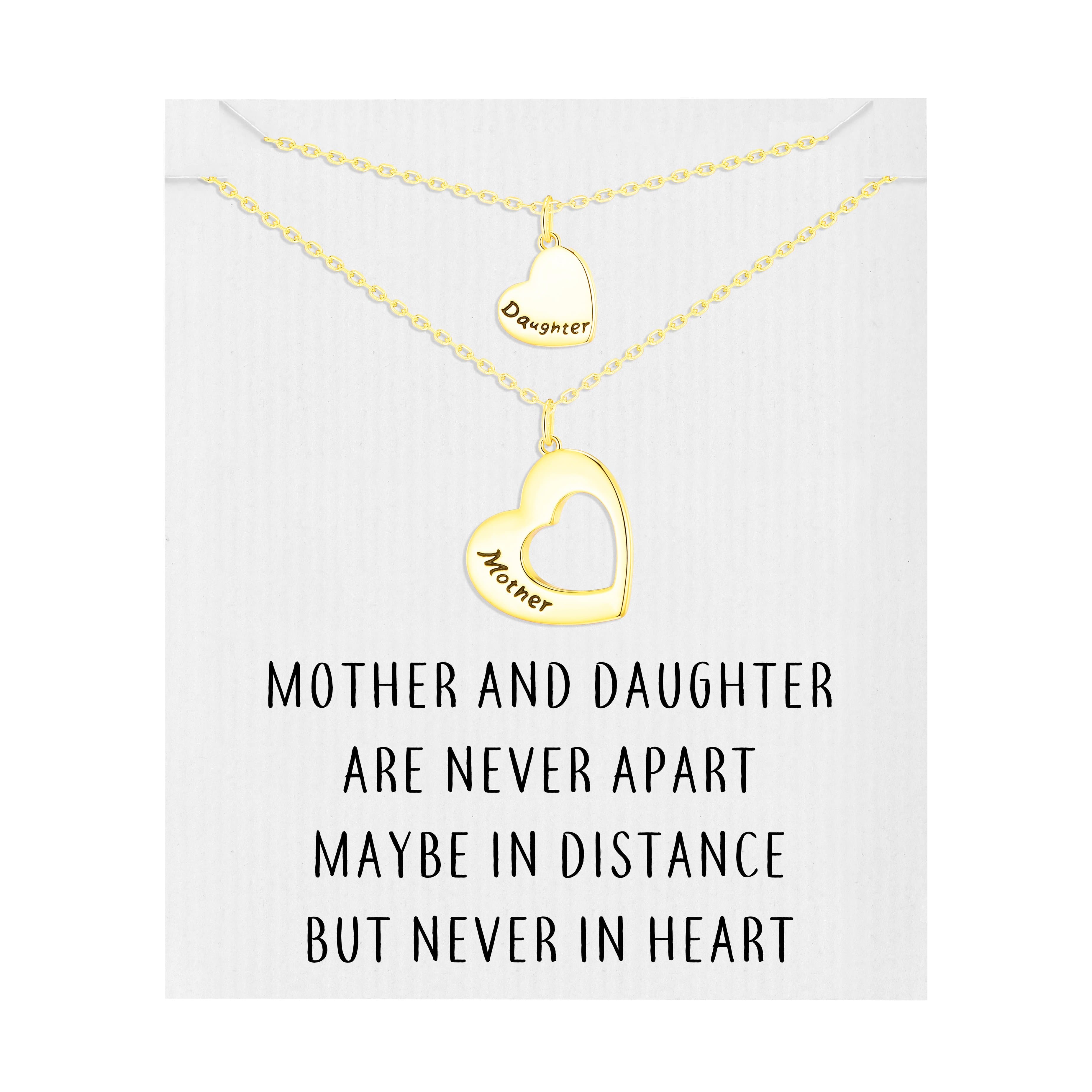Gold Plated Mother and Daughter Necklace Set with Quote Card by Philip Jones Jewellery
