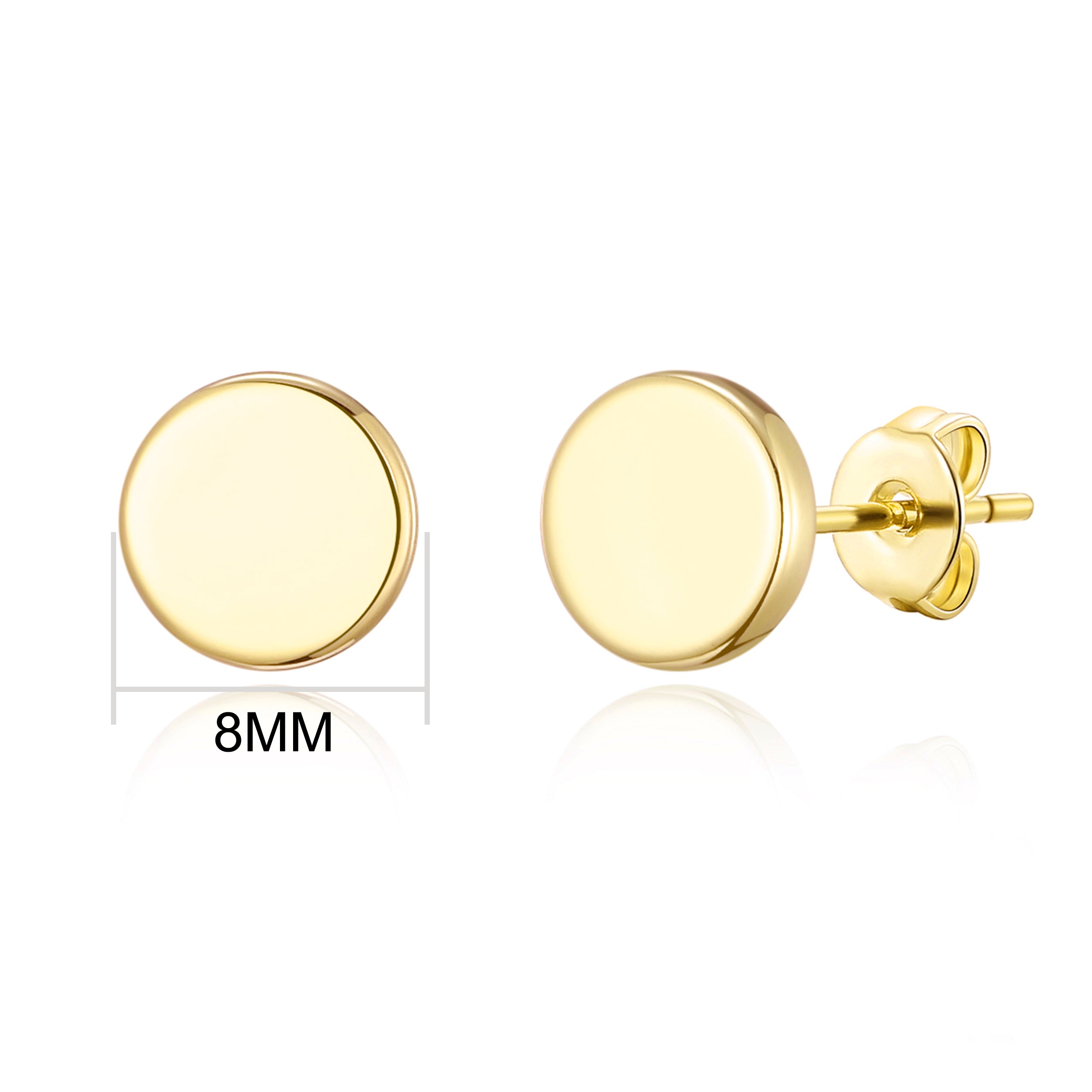 Gold Plated Round Dot Stud Earrings