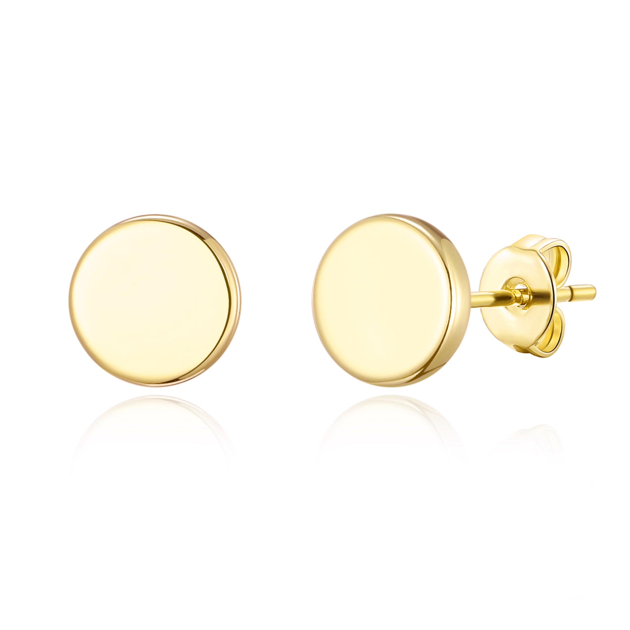 Gold Plated Round Dot Stud Earrings by Philip Jones Jewellery