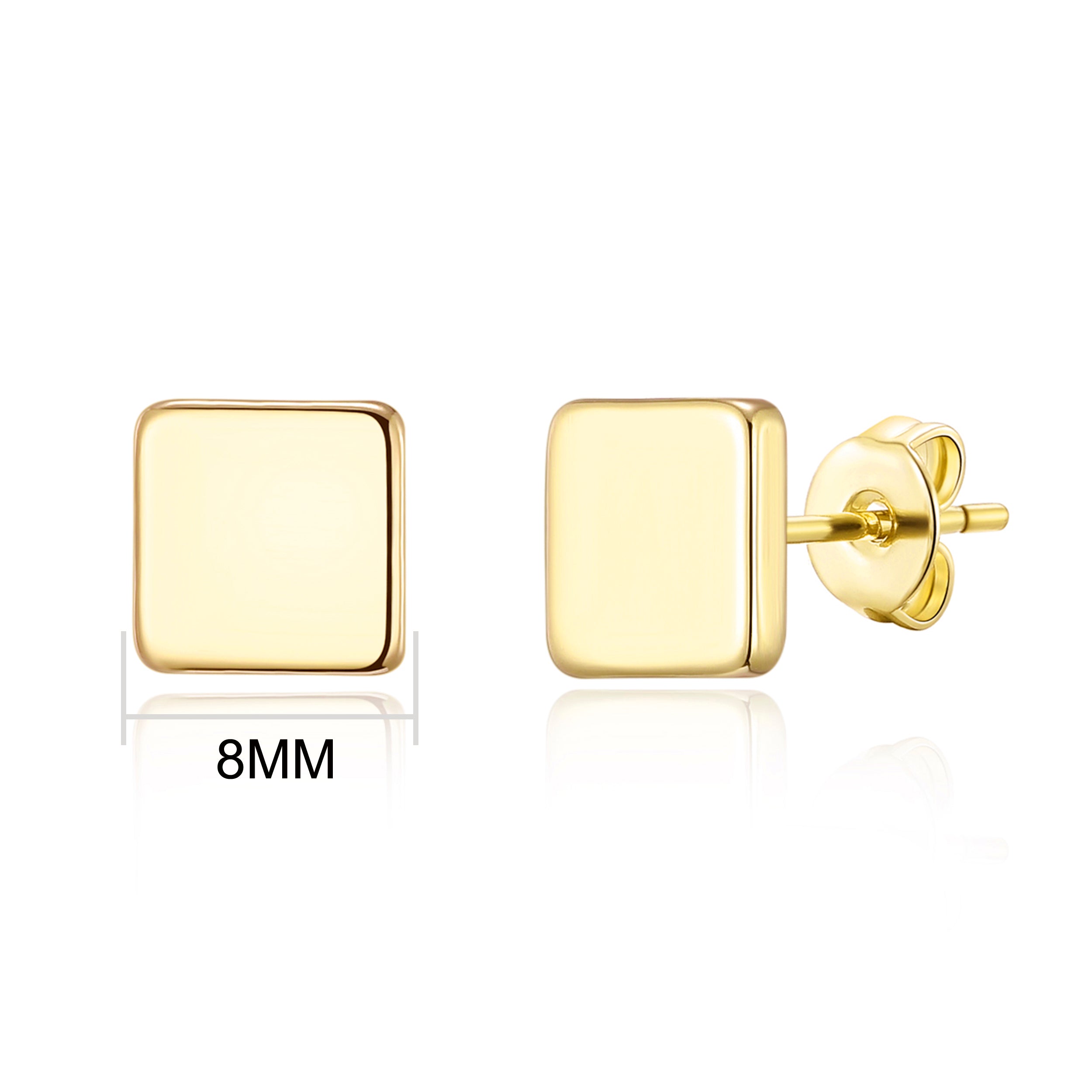Gold Plated Square Stud Earrings