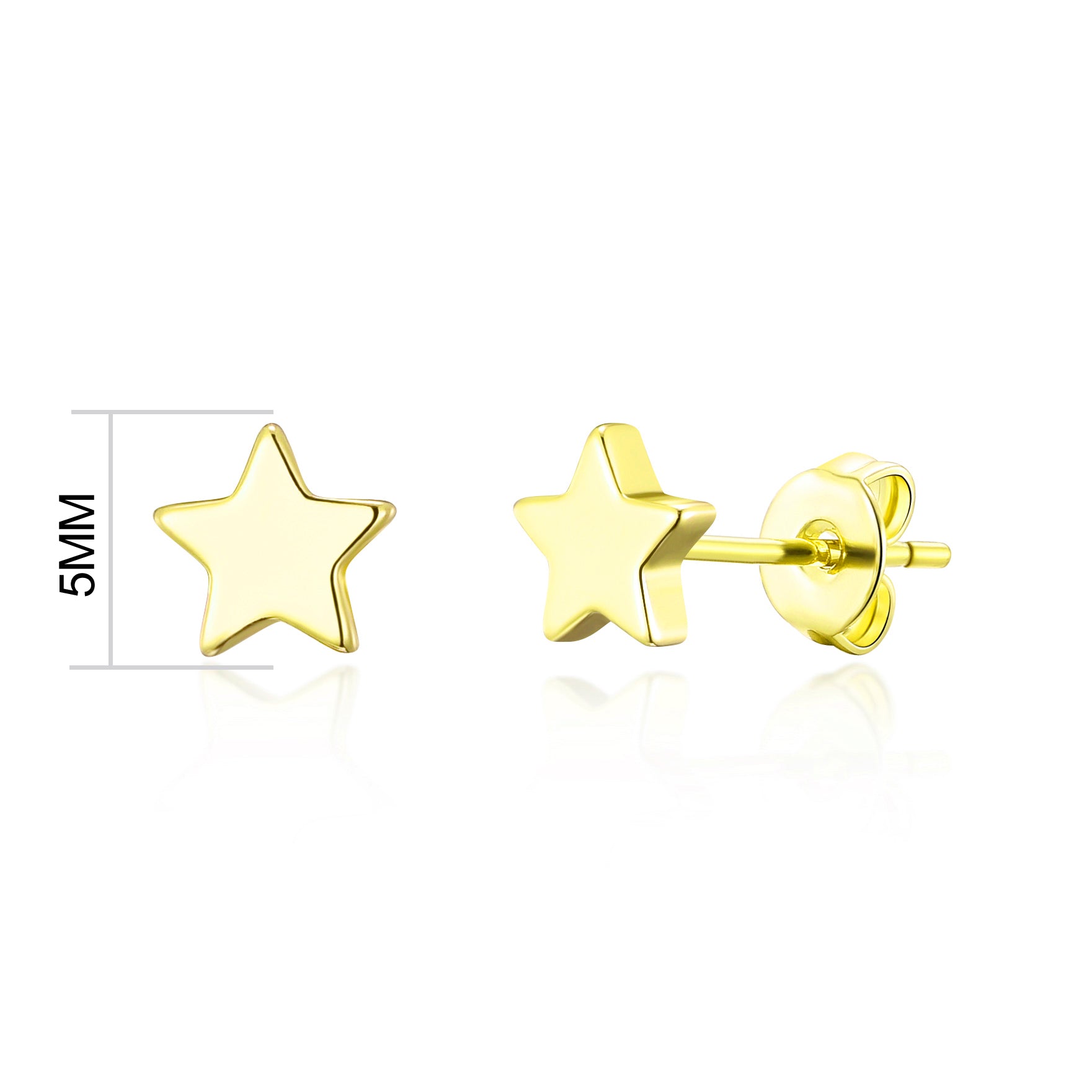 Gold Plated Star Stud Earrings