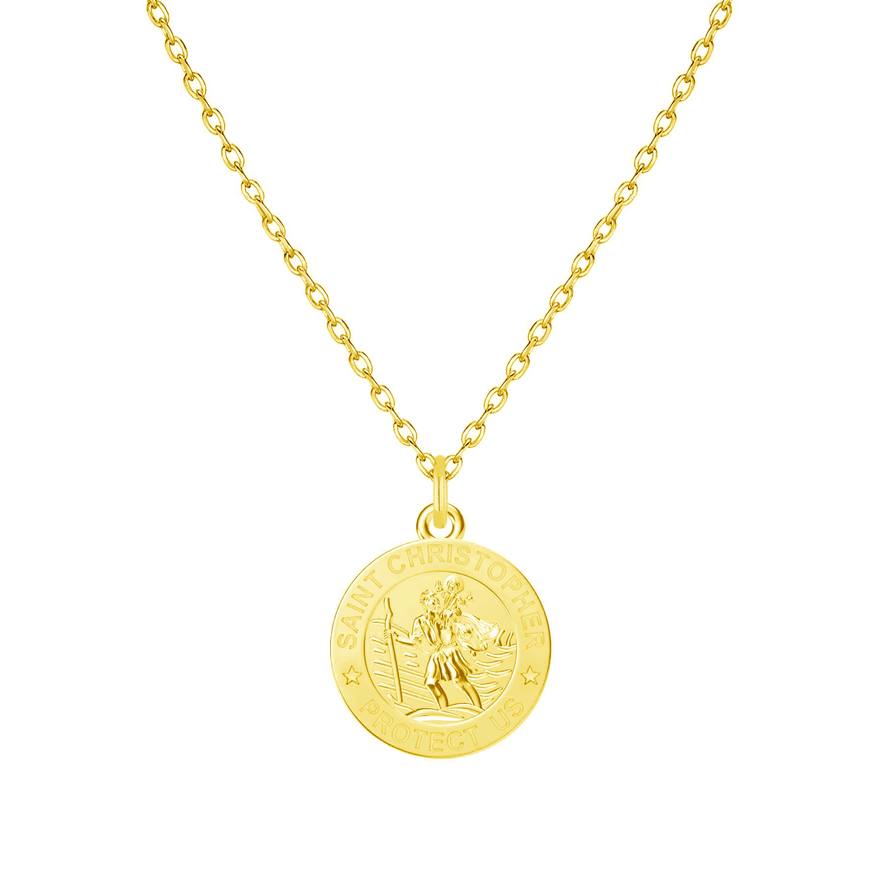 Gold Plated St Christopher Necklace