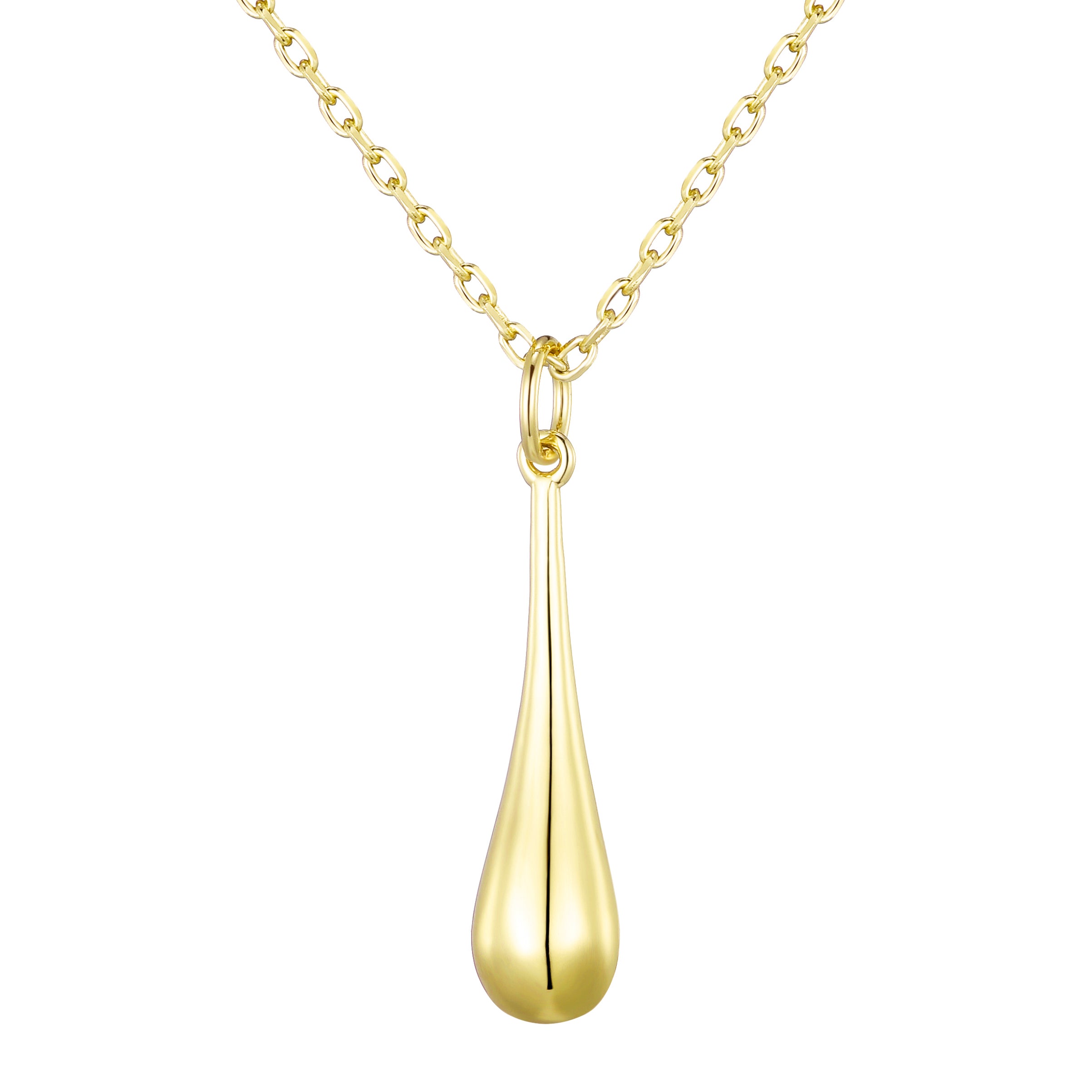 Gold Plated Teardrop Necklace by Philip Jones Jewellery