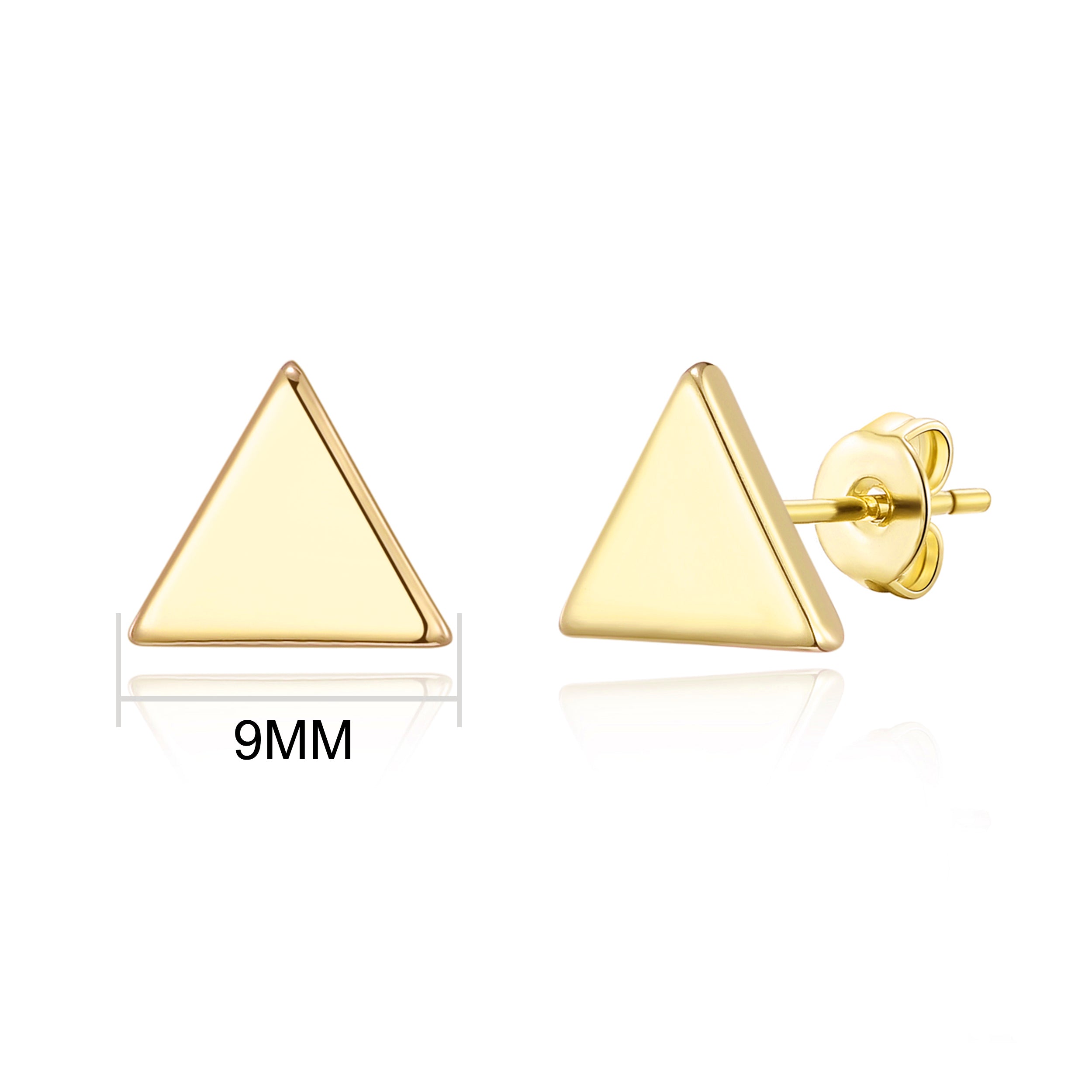 Gold Plated Triangle Stud Earrings