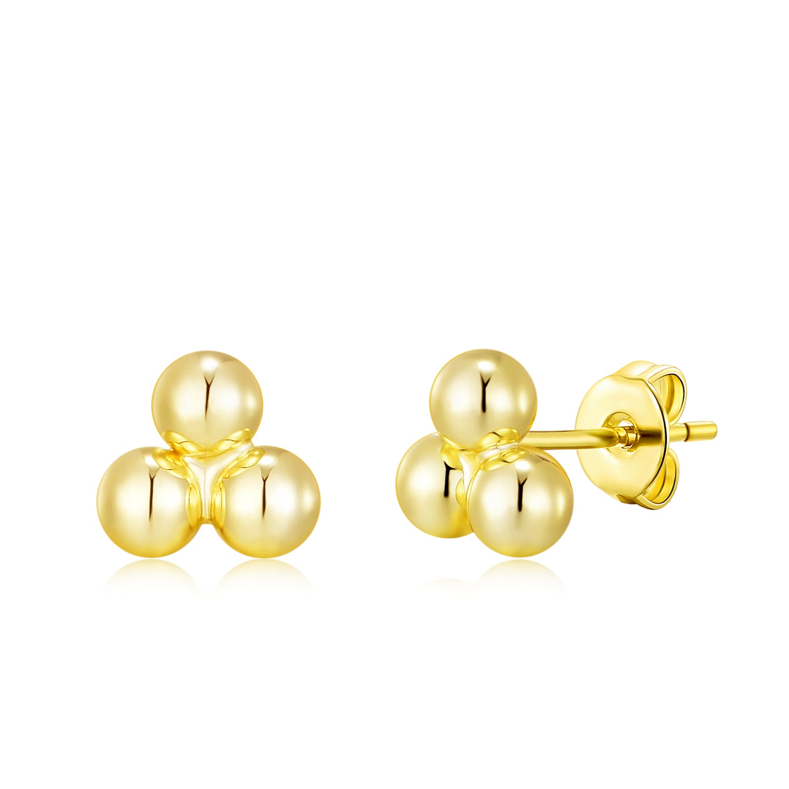 Gold Plated Trinity Earrings by Philip Jones Jewellery