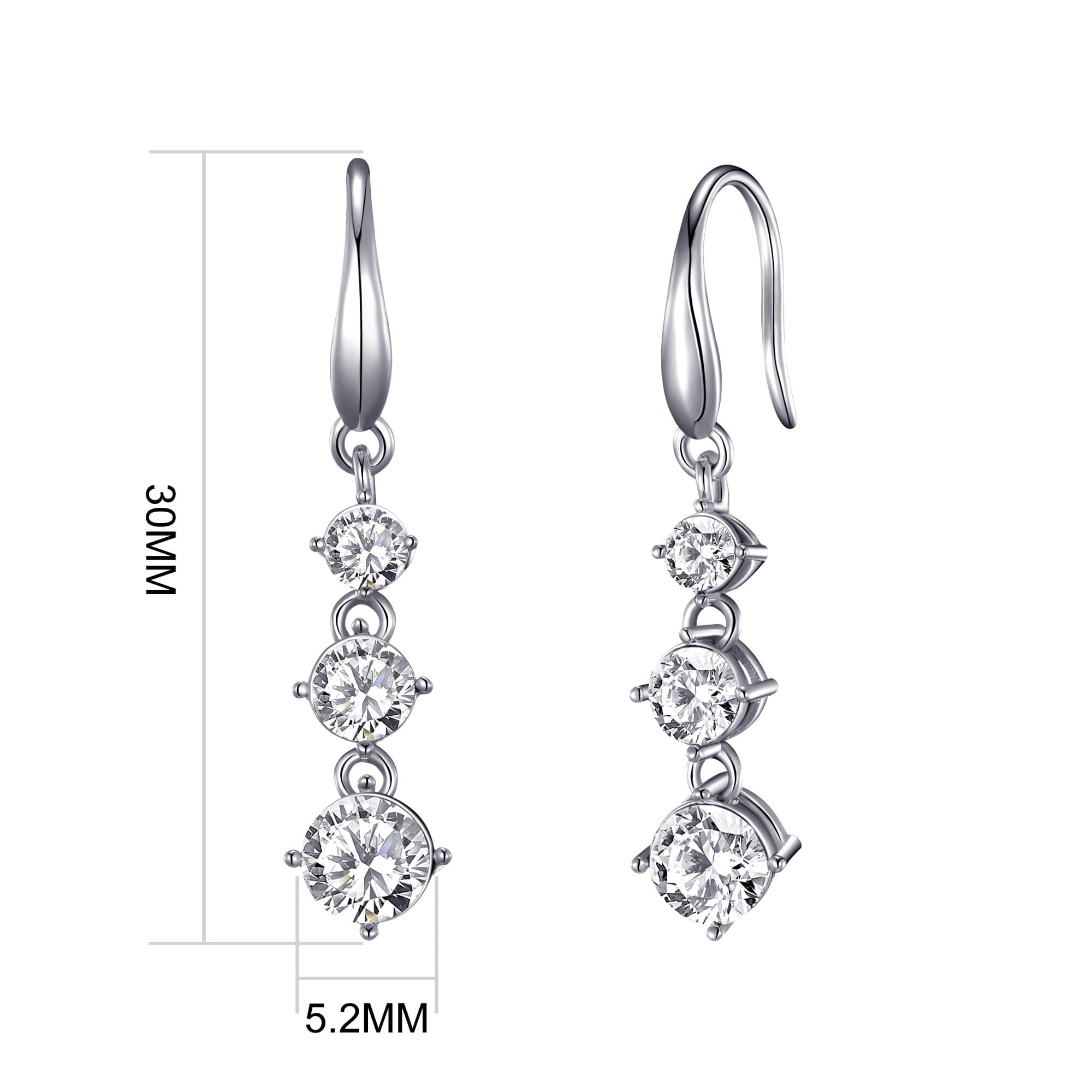 Graduated Drop Earrings Created with Zircondia® Crystals