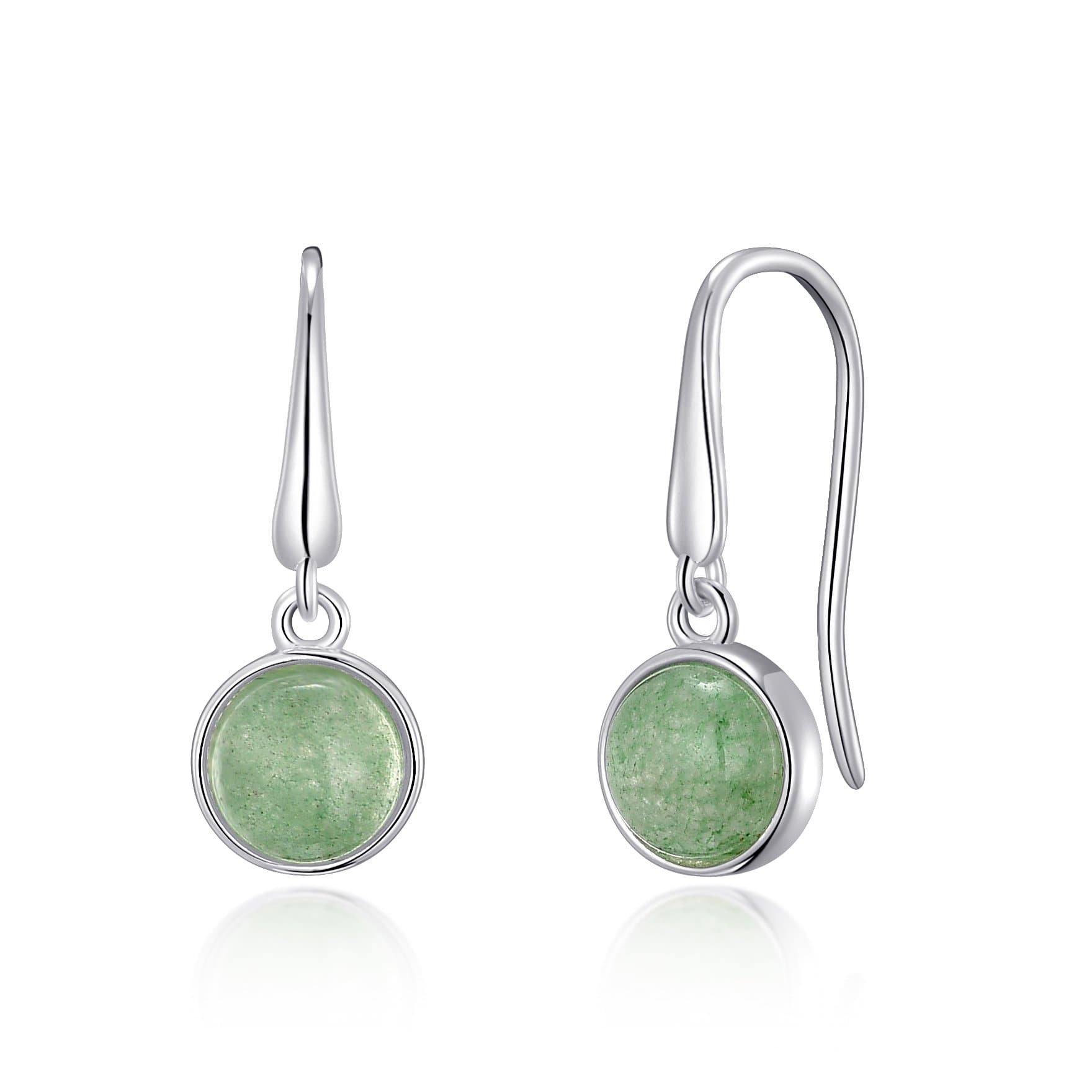 Green Aventurine Drop Earrings with Quote Card - Philip Jones Jewellery