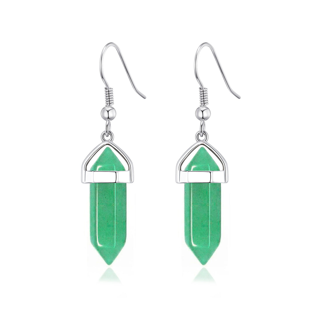 Green Aventurine Gemstone Drop Earrings with Quote Card - Philip Jones Jewellery