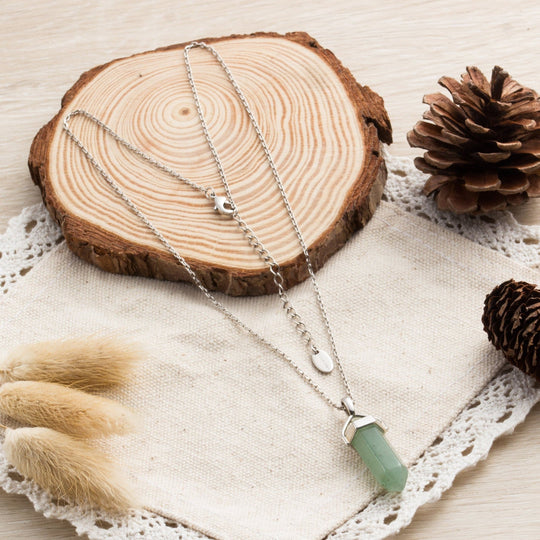 Green Aventurine Genuine Gemstone Necklace - Philip Jones Jewellery