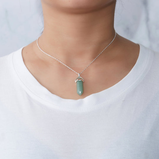 Green Aventurine Genuine Gemstone Necklace - Philip Jones Jewellery