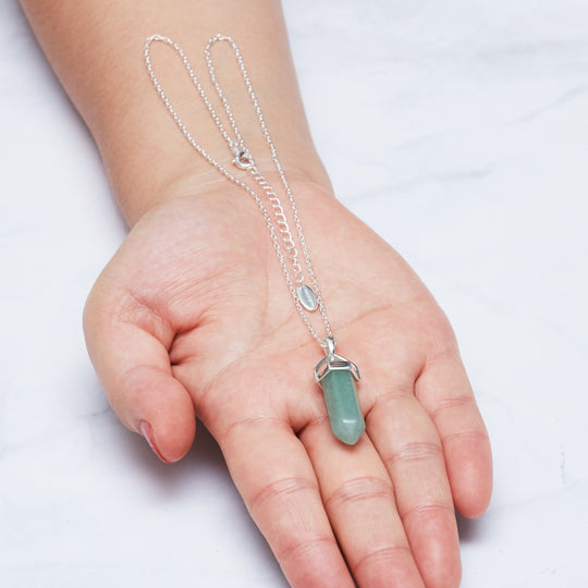 Green Aventurine Genuine Gemstone Necklace - Philip Jones Jewellery