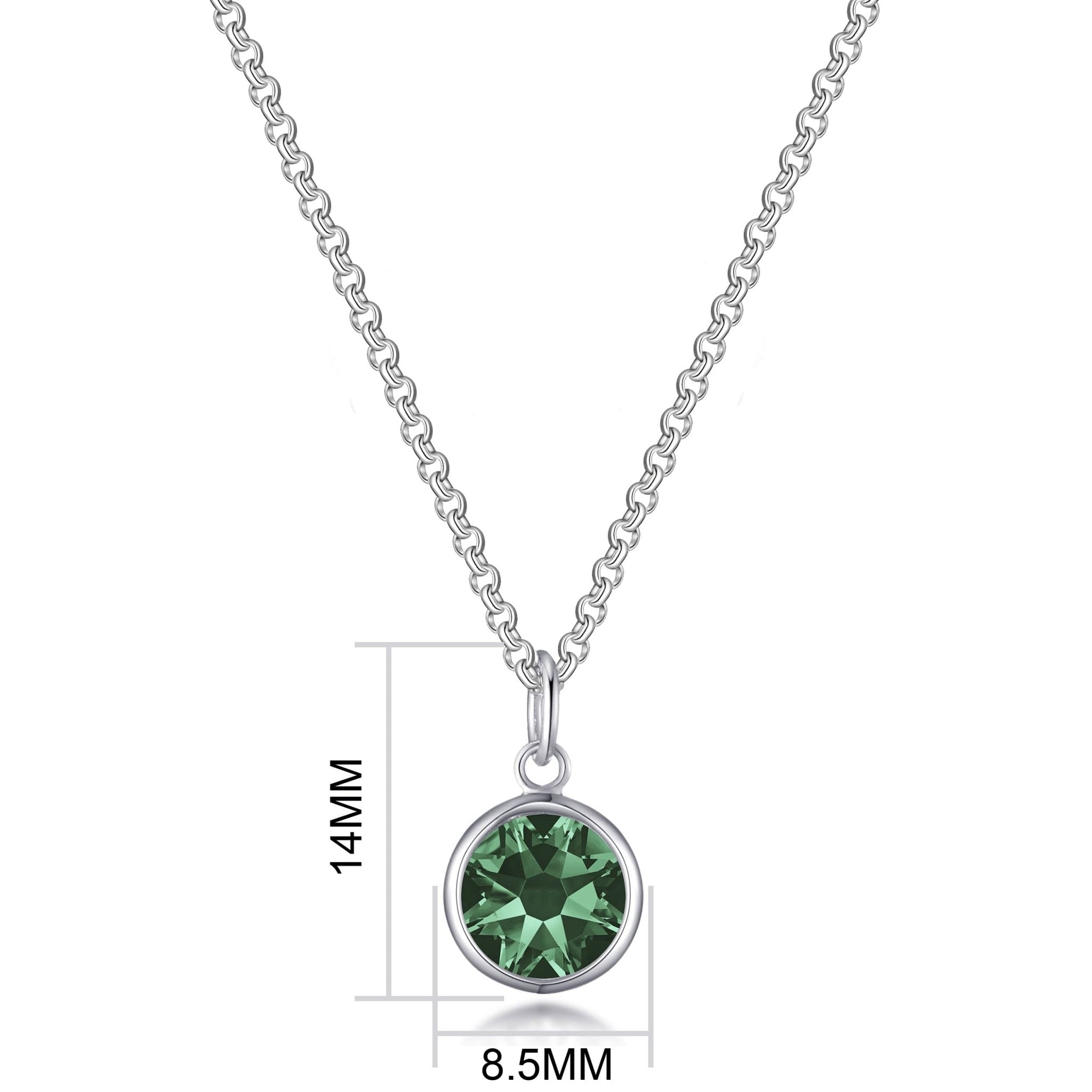 Green Crystal Necklace Created with Zircondia® Crystals - Philip Jones Jewellery