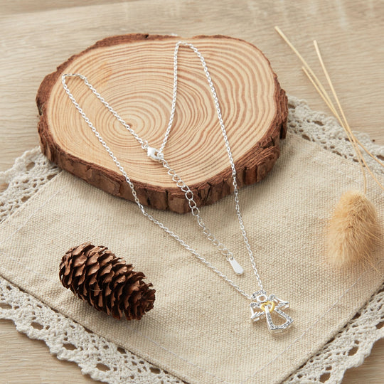 Guardian Angel Necklace Created with Zircondia® Crystals - Philip Jones Jewellery