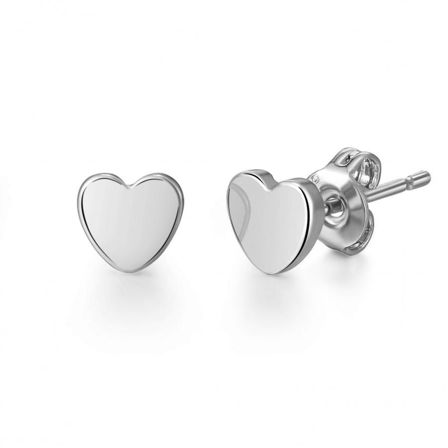 Silver Plated Heart Stud Earrings with Quote Card