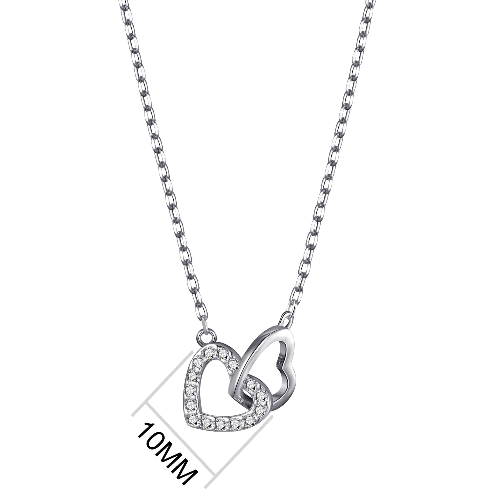 Heart Link Necklace Created with Zircondia® Crystals