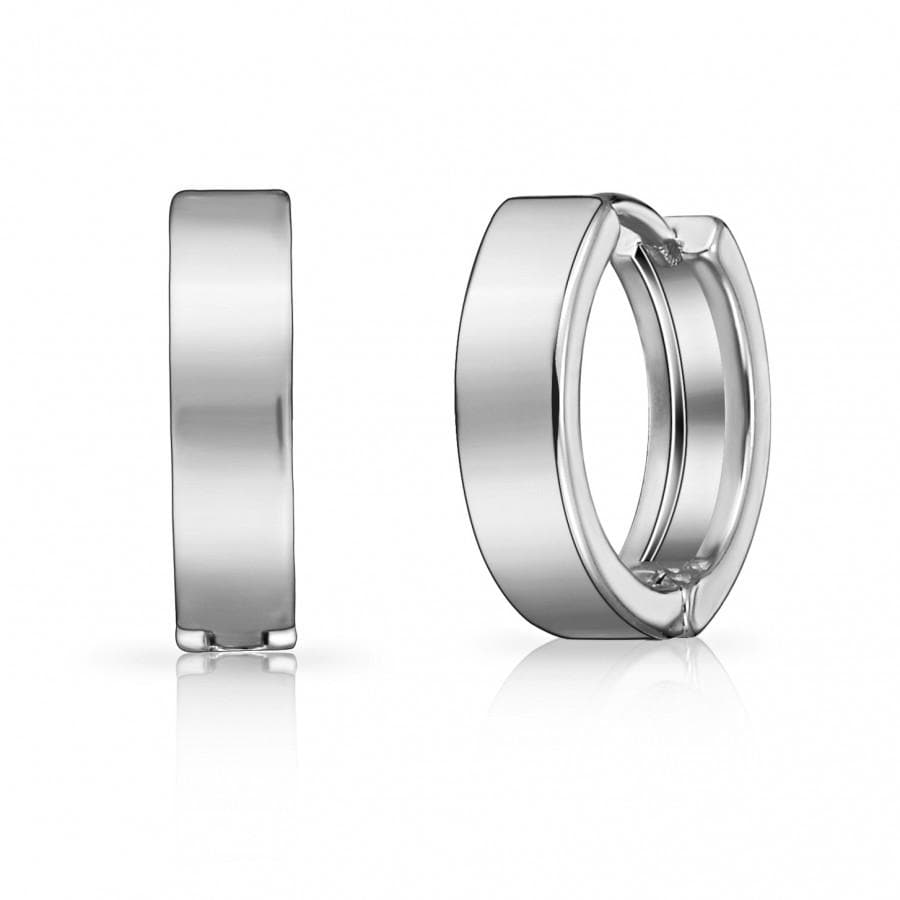 Silver Plated Huggie Earrings by Philip Jones Jewellery