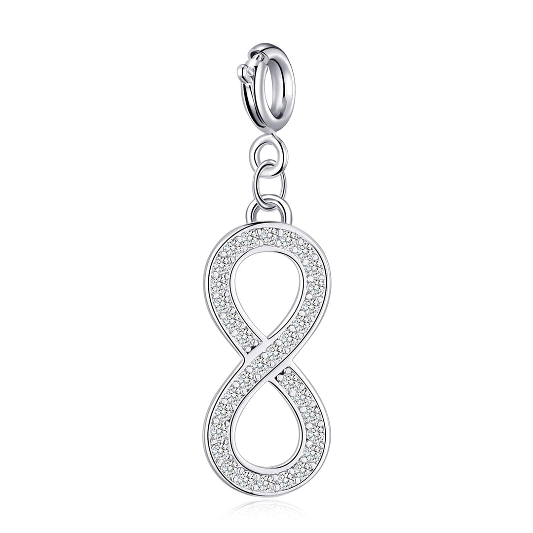 Infinity Charm Created with Zircondia® Crystals - Philip Jones Jewellery
