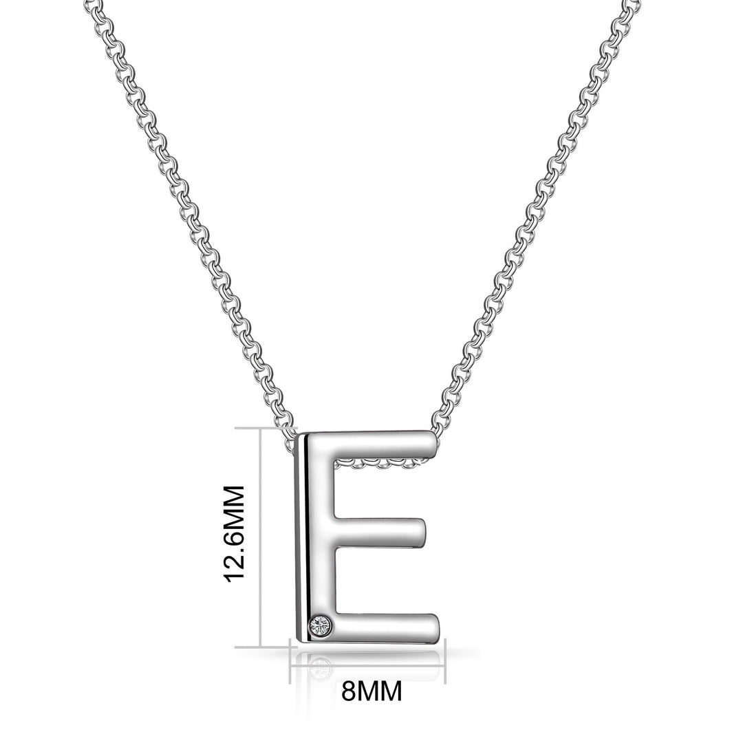 Initial E Necklace with Birthstone Charm Created with Zircondia® Crystals - Philip Jones Jewellery
