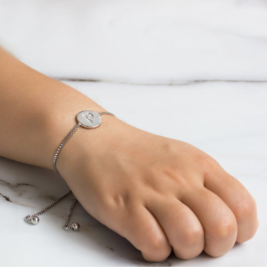 Initial Friendship Bracelet Letter P Created with Zircondia® Crystals - Philip Jones Jewellery