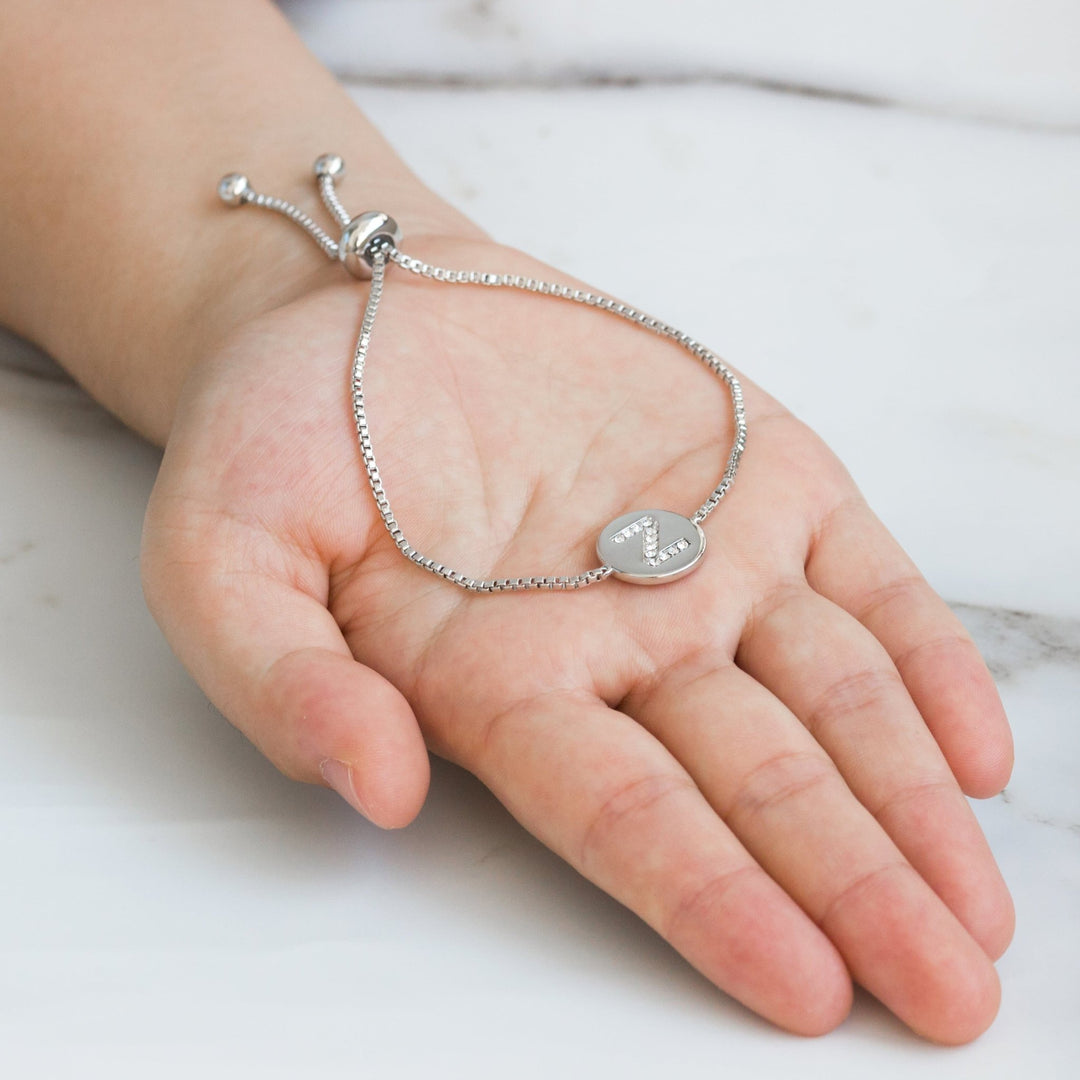 Initial Friendship Bracelet Letter Z Created with Zircondia® Crystals - Philip Jones Jewellery