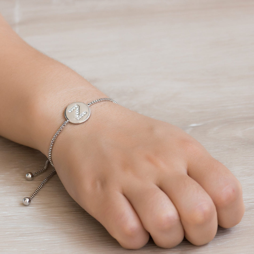 Initial Friendship Bracelet Letter Z Created with Zircondia® Crystals - Philip Jones Jewellery