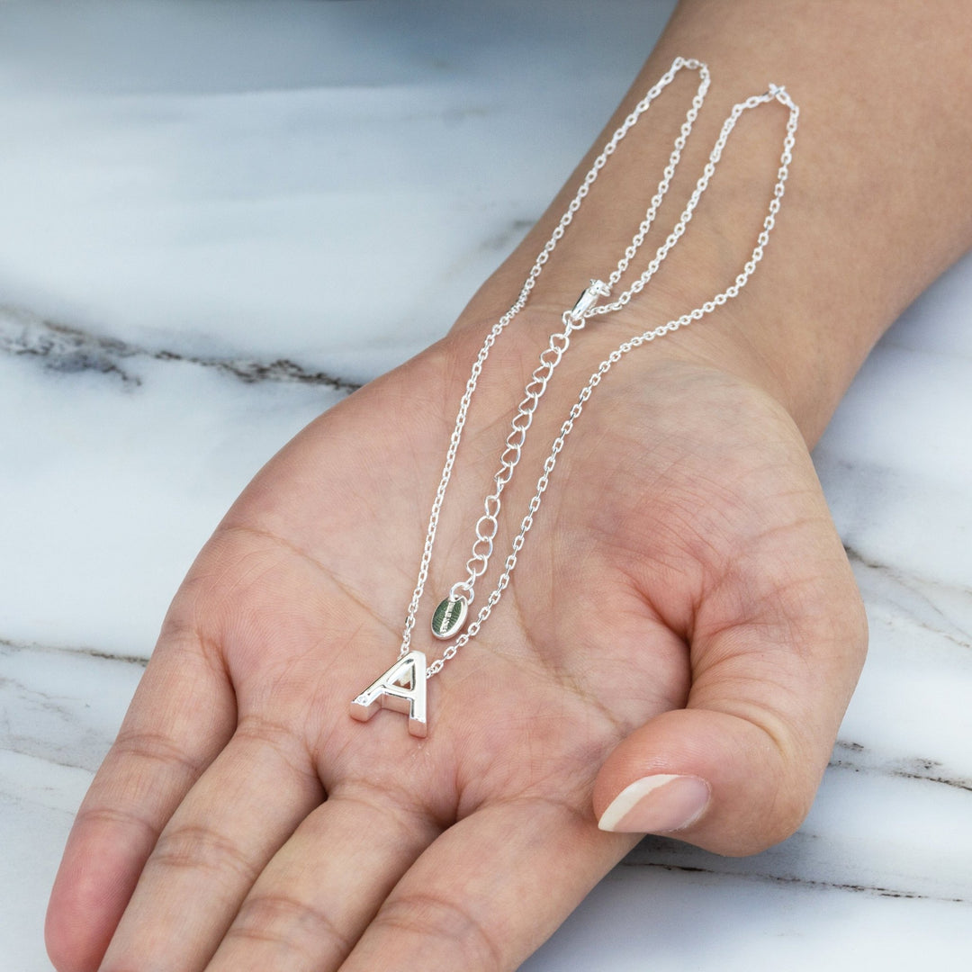 Initial Necklace Letter A Created with Zircondia® Crystals - Philip Jones Jewellery