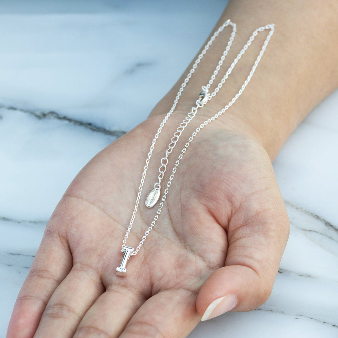 Initial Necklace Letter I Created with Zircondia® Crystals - Philip Jones Jewellery