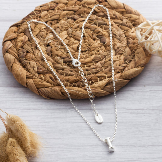 Initial Necklace Letter I Created with Zircondia® Crystals - Philip Jones Jewellery