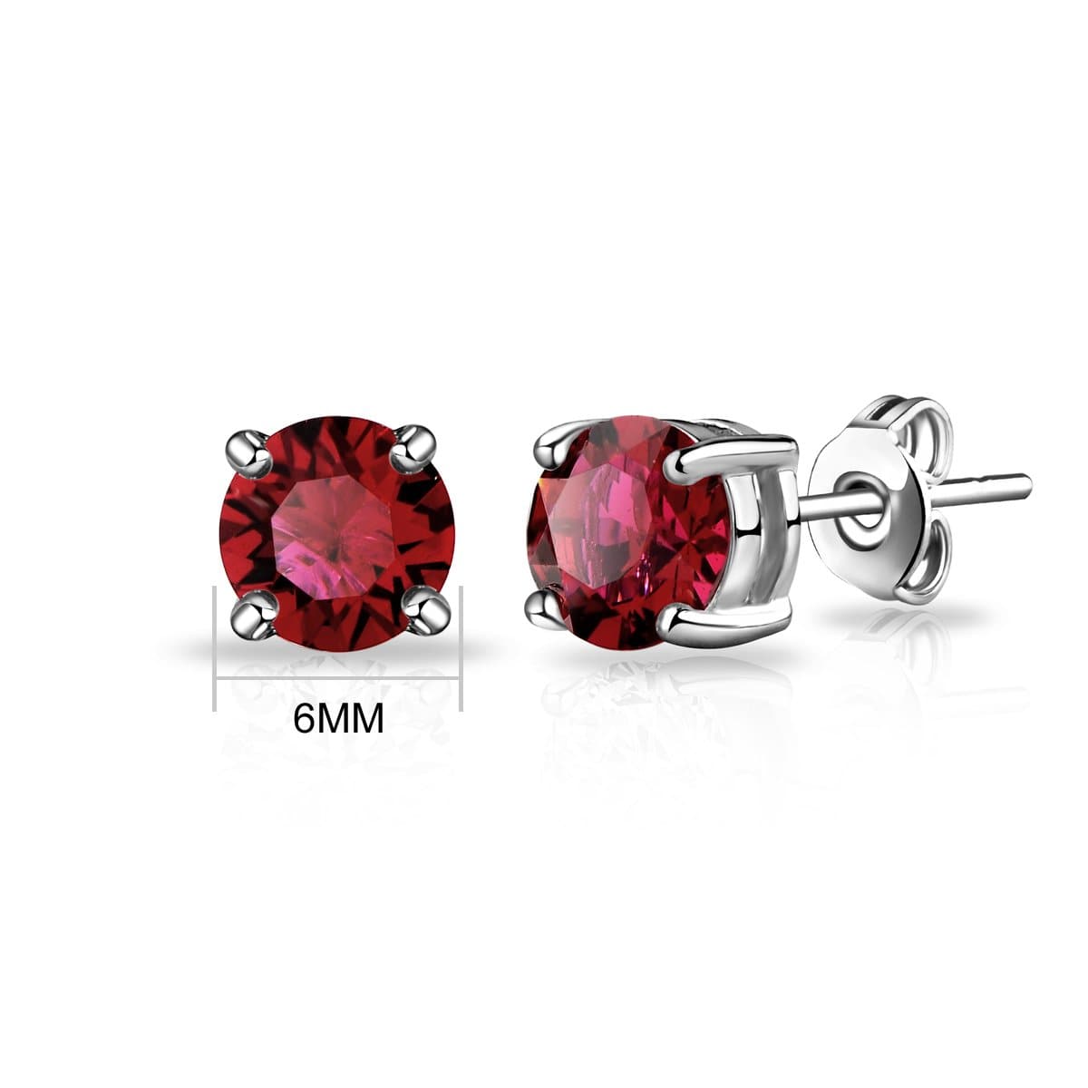 January (Garnet) Birthstone Earrings Created with Zircondia® Crystals - Philip Jones Jewellery