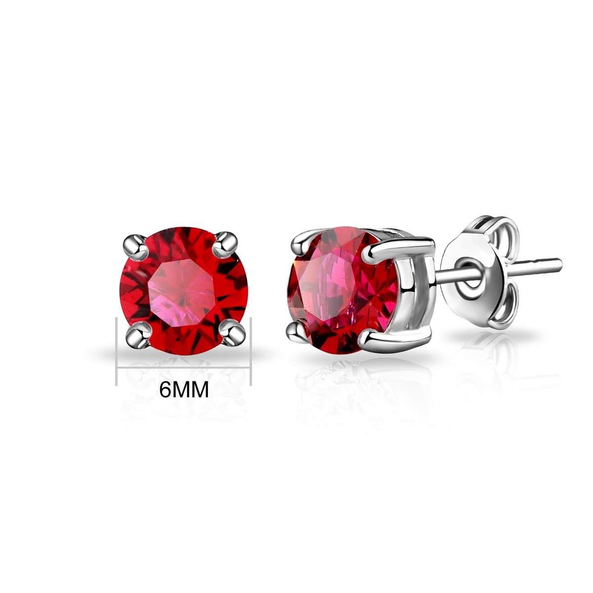 July (Ruby) Birthstone Earrings Created with Zircondia® Crystals - Philip Jones Jewellery