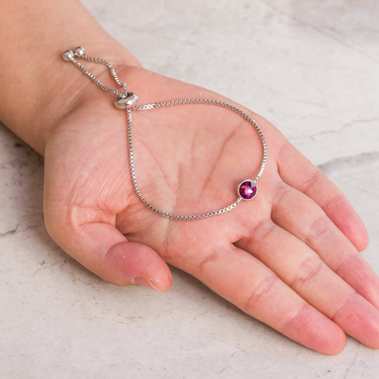 June (Alexandrite) Birthstone Bracelet Created with Zircondia® Crystals - Philip Jones Jewellery