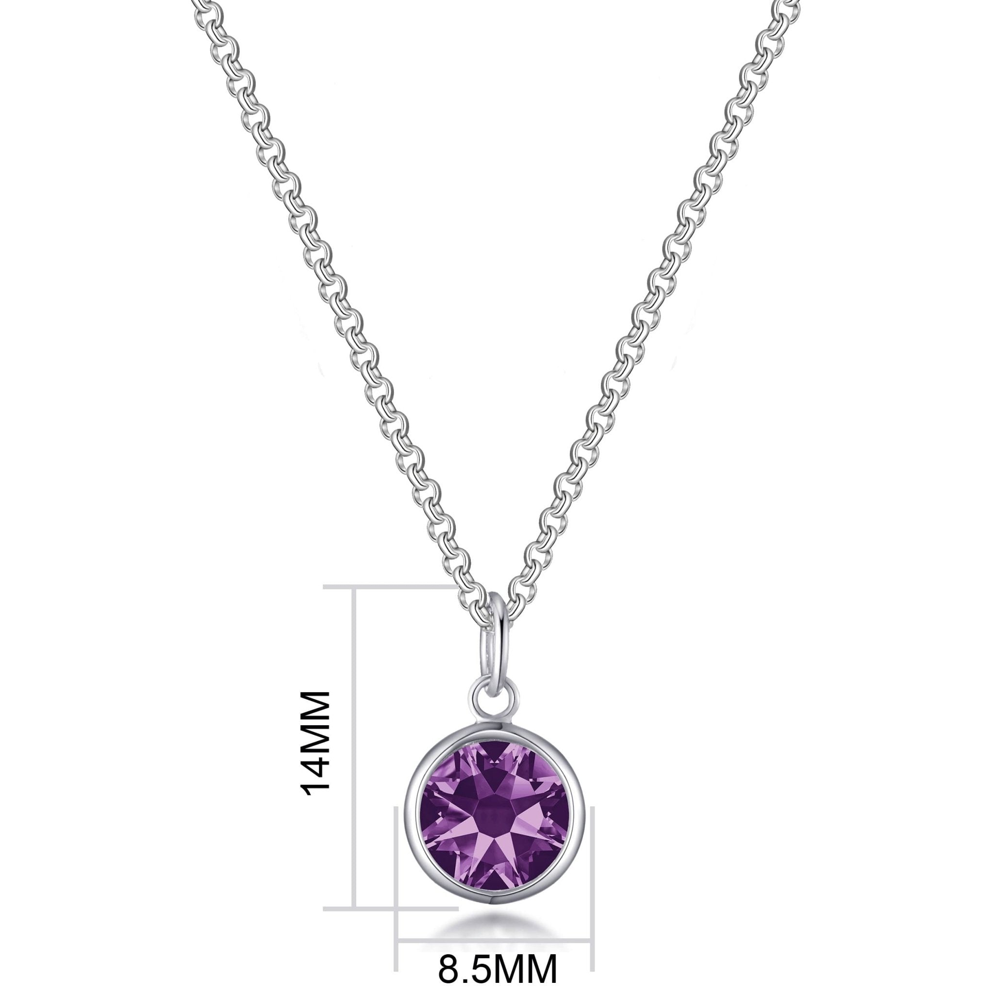 June (Alexandrite) Birthstone Necklace Created with Zircondia® Crystals - Philip Jones Jewellery