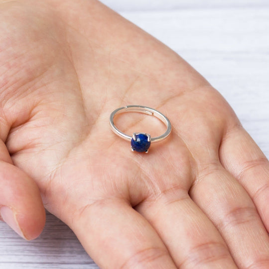 Lapis Adjustable Ring with Quote Card - Philip Jones Jewellery