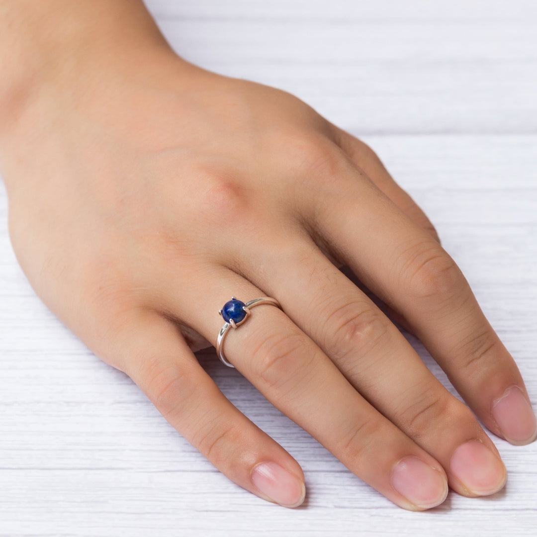 Lapis Adjustable Ring with Quote Card - Philip Jones Jewellery