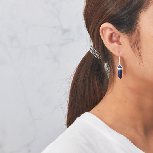Lapis Gemstone Drop Earrings - Philip Jones Jewellery