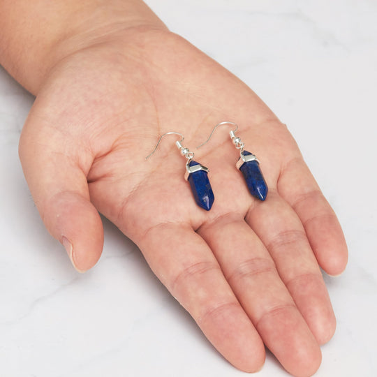 Lapis Gemstone Drop Earrings - Philip Jones Jewellery