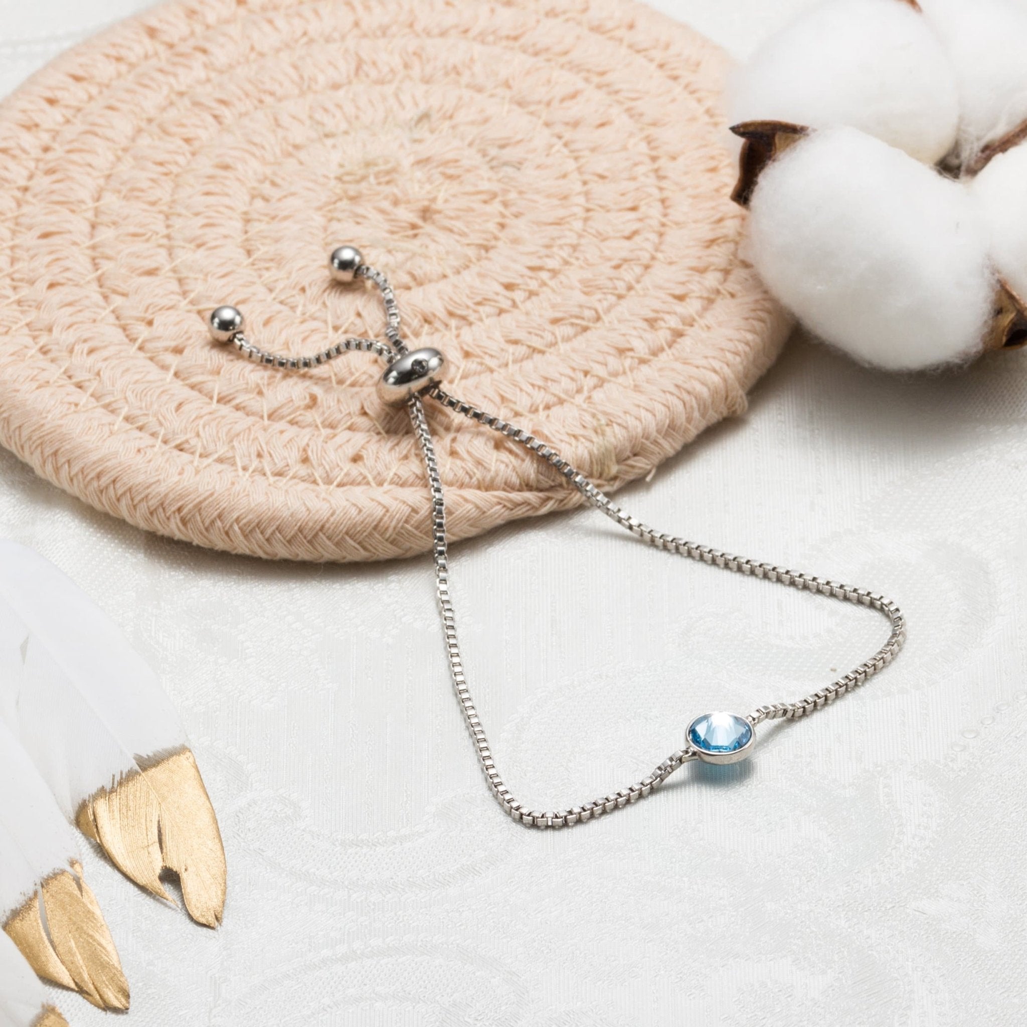 Light Blue Crystal Bracelet Created with Zircondia® Crystals - Philip Jones Jewellery