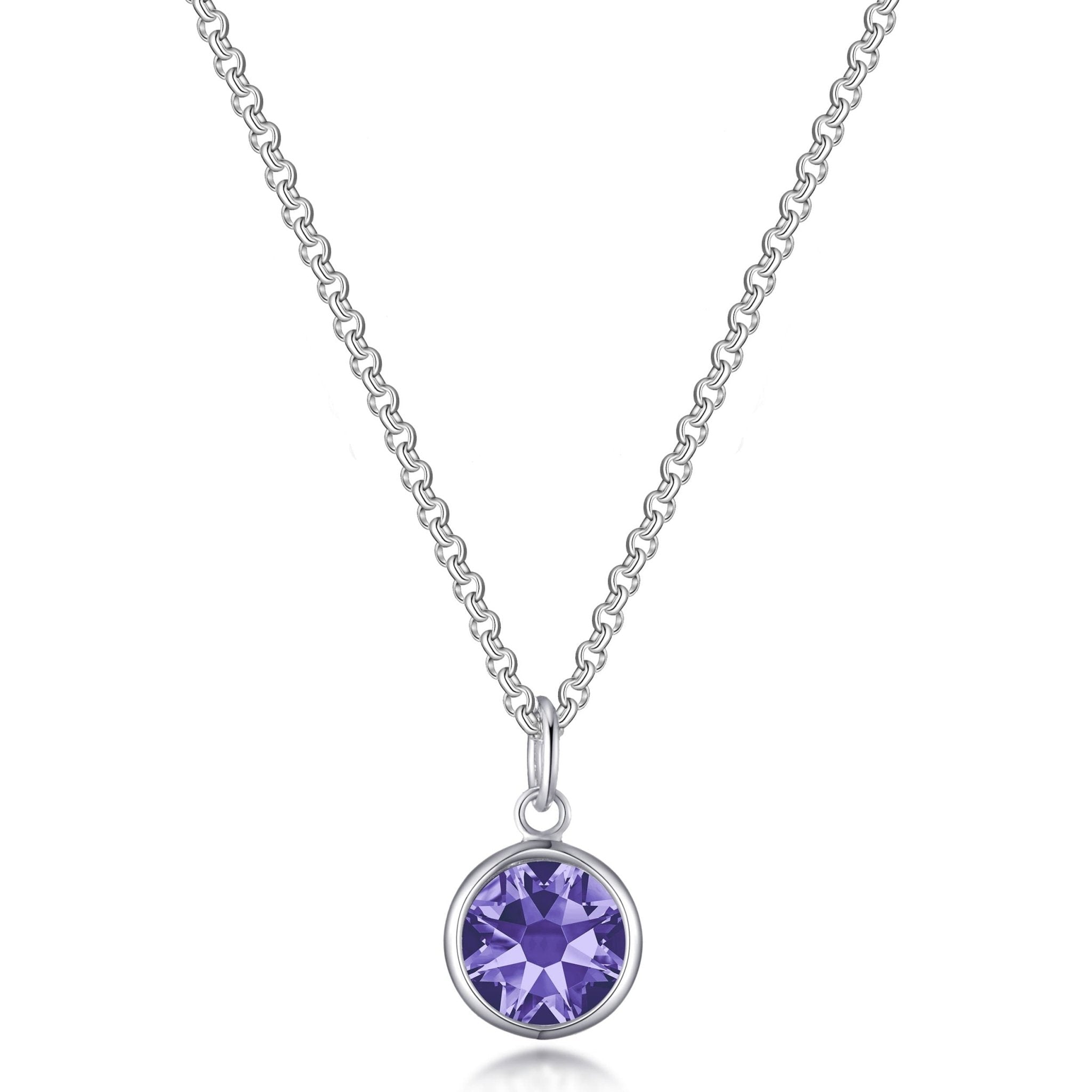 Light Purple Crystal Necklace Created with Zircondia® Crystals - Philip Jones Jewellery