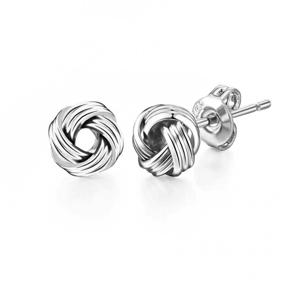 Silver Plated Love Knot Earrings by Philip Jones Jewellery
