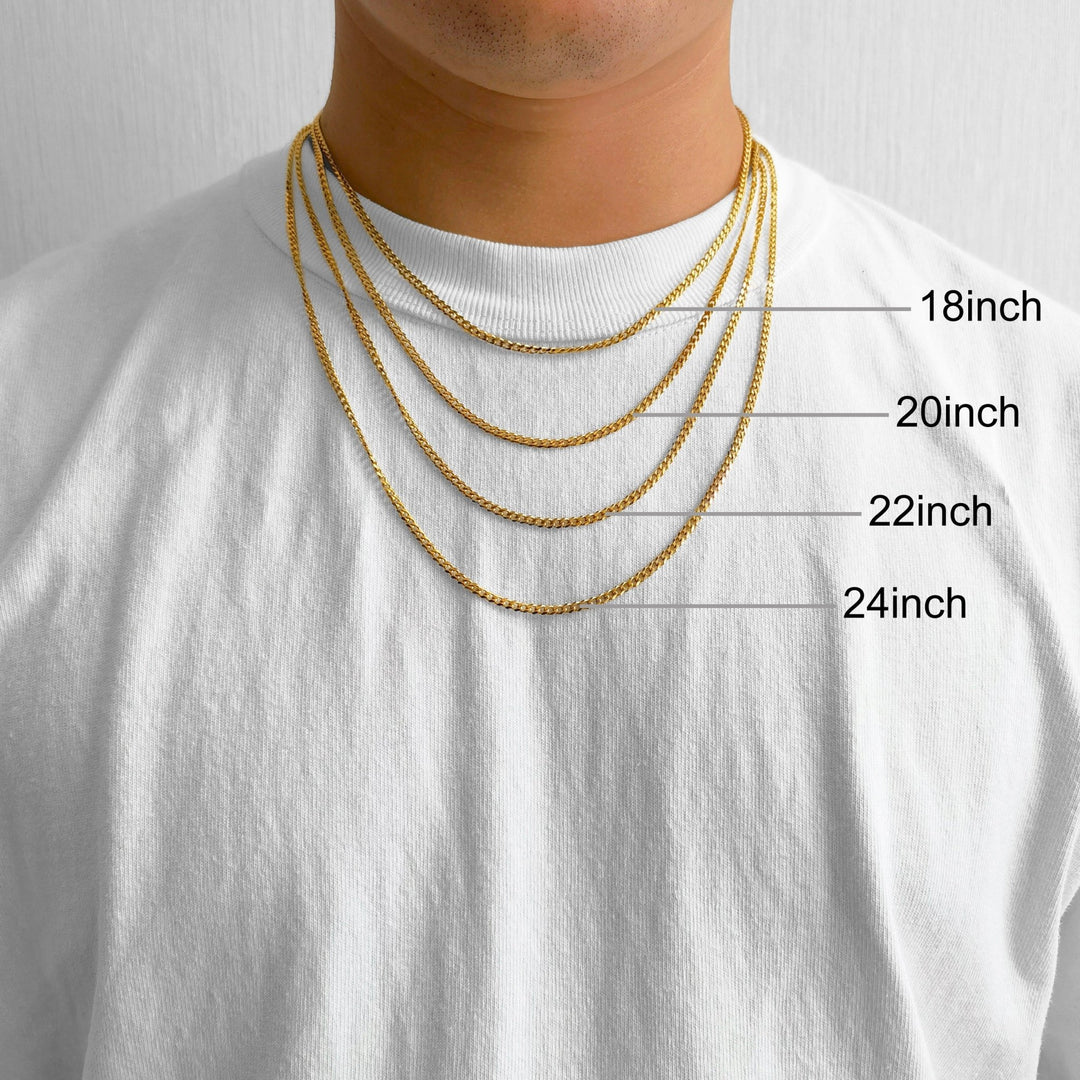 22 Inch 20 Inch Gold Curb Chain 20 Vs 22 Inch Necklace Sterling