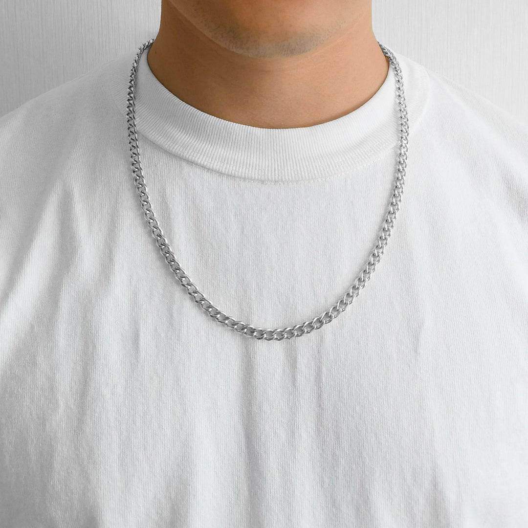 Beydodo Stainless Steel Cuban Chain Necklace For Men - 24 Inch, 5mm Width, Gift Box Included