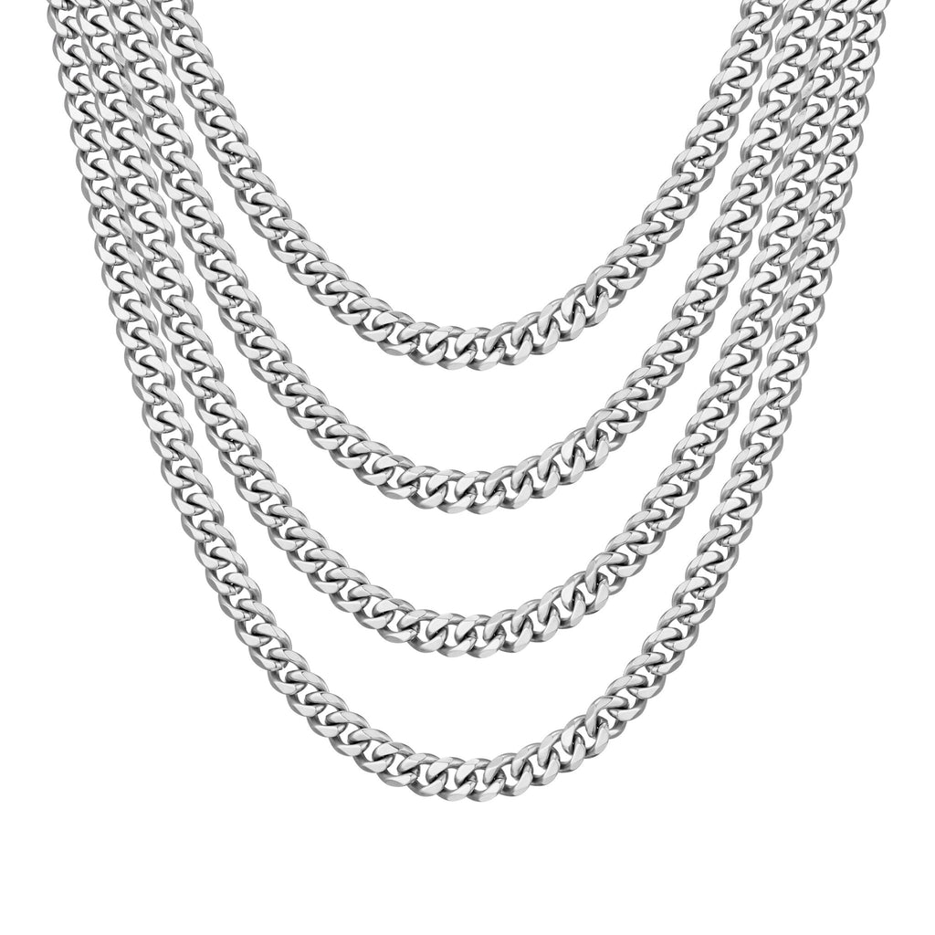 Stainless Steel 18 Inch Cuban Choker Real Solid Stainless Steel