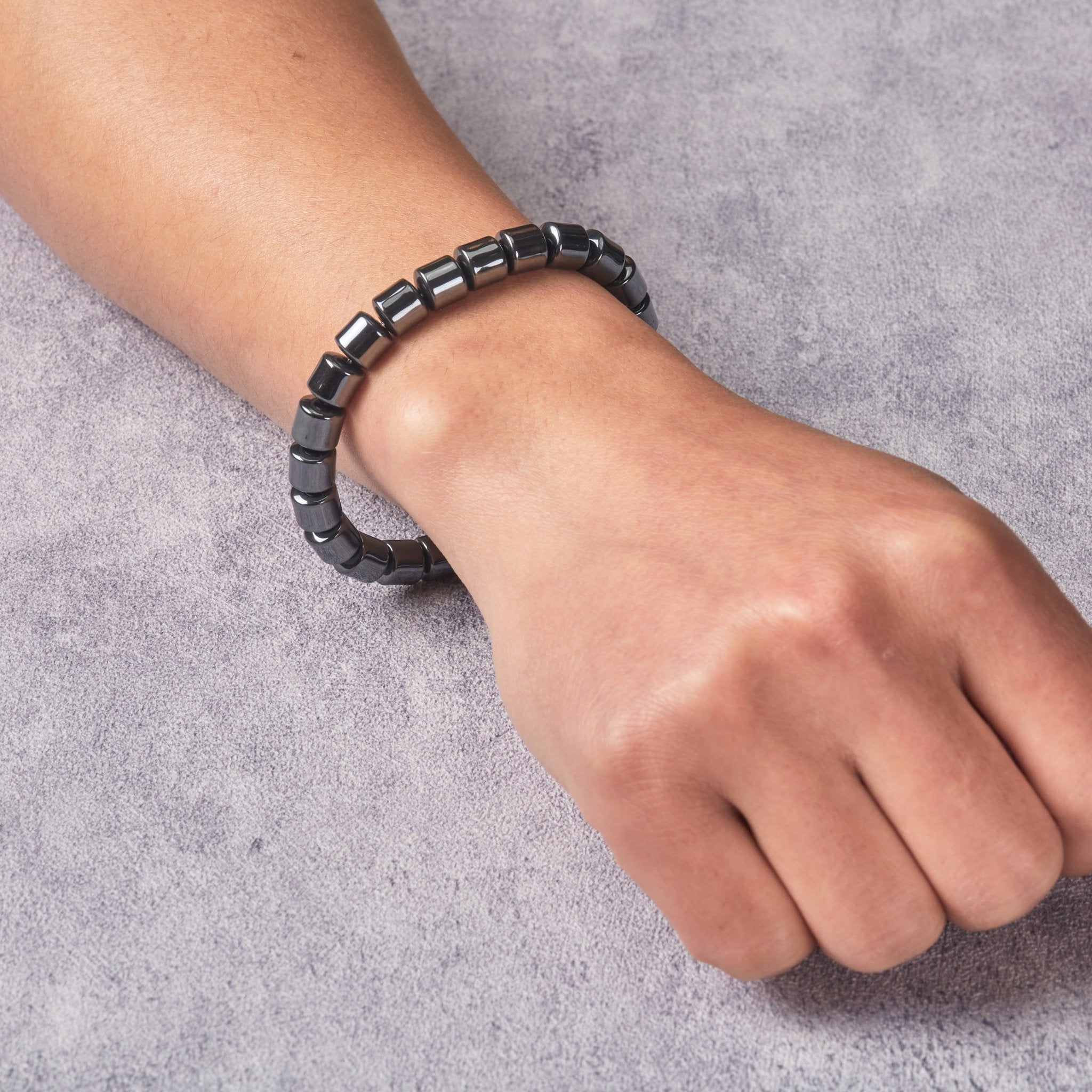 Men's Hematite Stretch Bracelet - Philip Jones Jewellery