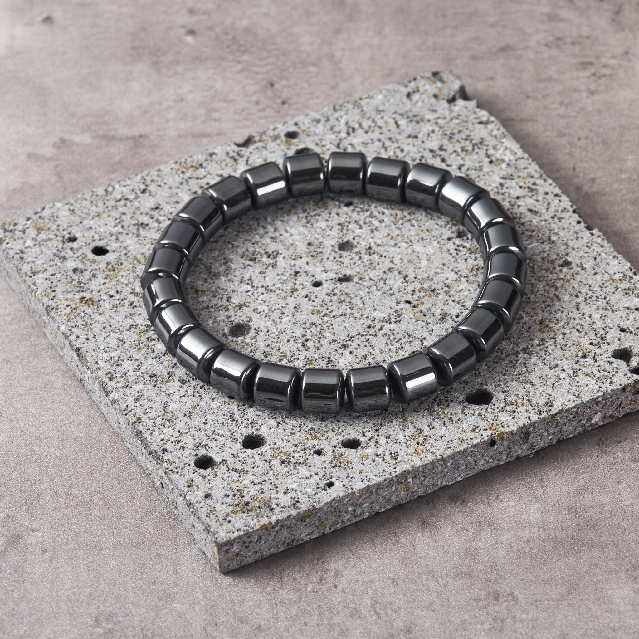 Men's Hematite Stretch Bracelet - Philip Jones Jewellery