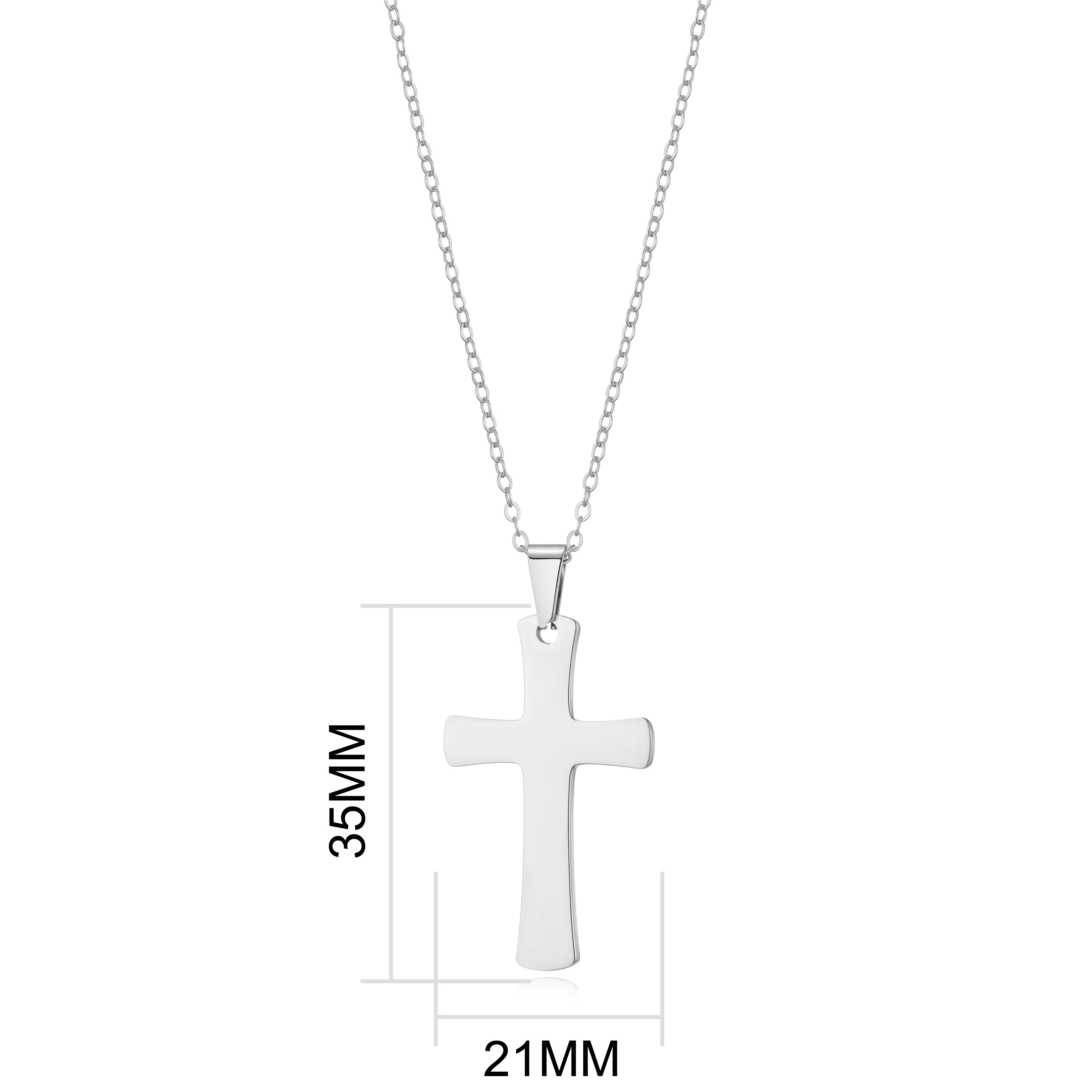 Men's Steel Cross Necklace