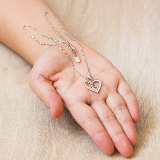 Mother And Child Necklace Created with Zircondia® Crystals - Philip Jones Jewellery