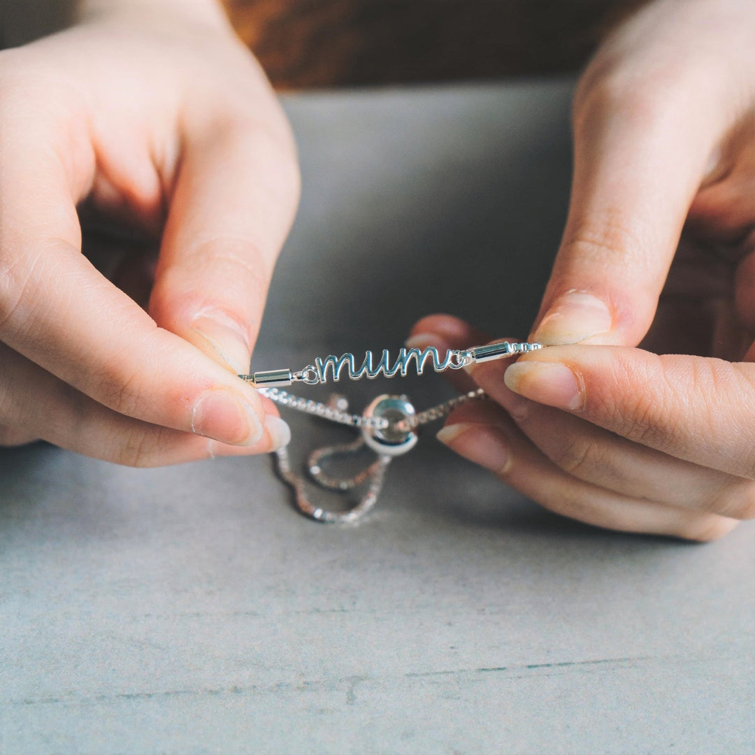 Mother and Daughter Quote Bracelet Created with Zircondia® Crystals - Philip Jones Jewellery