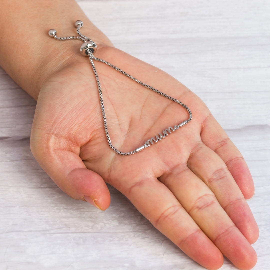 Mother and Daughter Quote Bracelet Created with Zircondia® Crystals - Philip Jones Jewellery